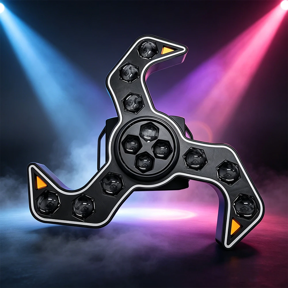 

DJ Lighting 3 Arm Scimitar LED Beam Effect Light 9 led Bee Eye Rotate Stage Light Party Light for KTV Bar Nightclub Wedding Show