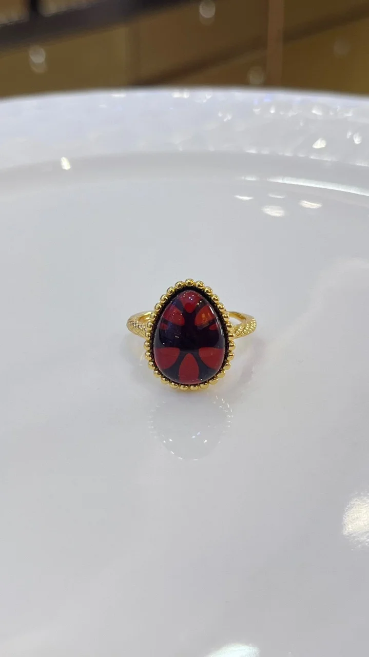 Certificate 925 Silver Natural Baltic Blood Amber Ring Red Amber Rose/Geometric/Teardrop/Pixiu Band Fortune Beast Stone Jewelry