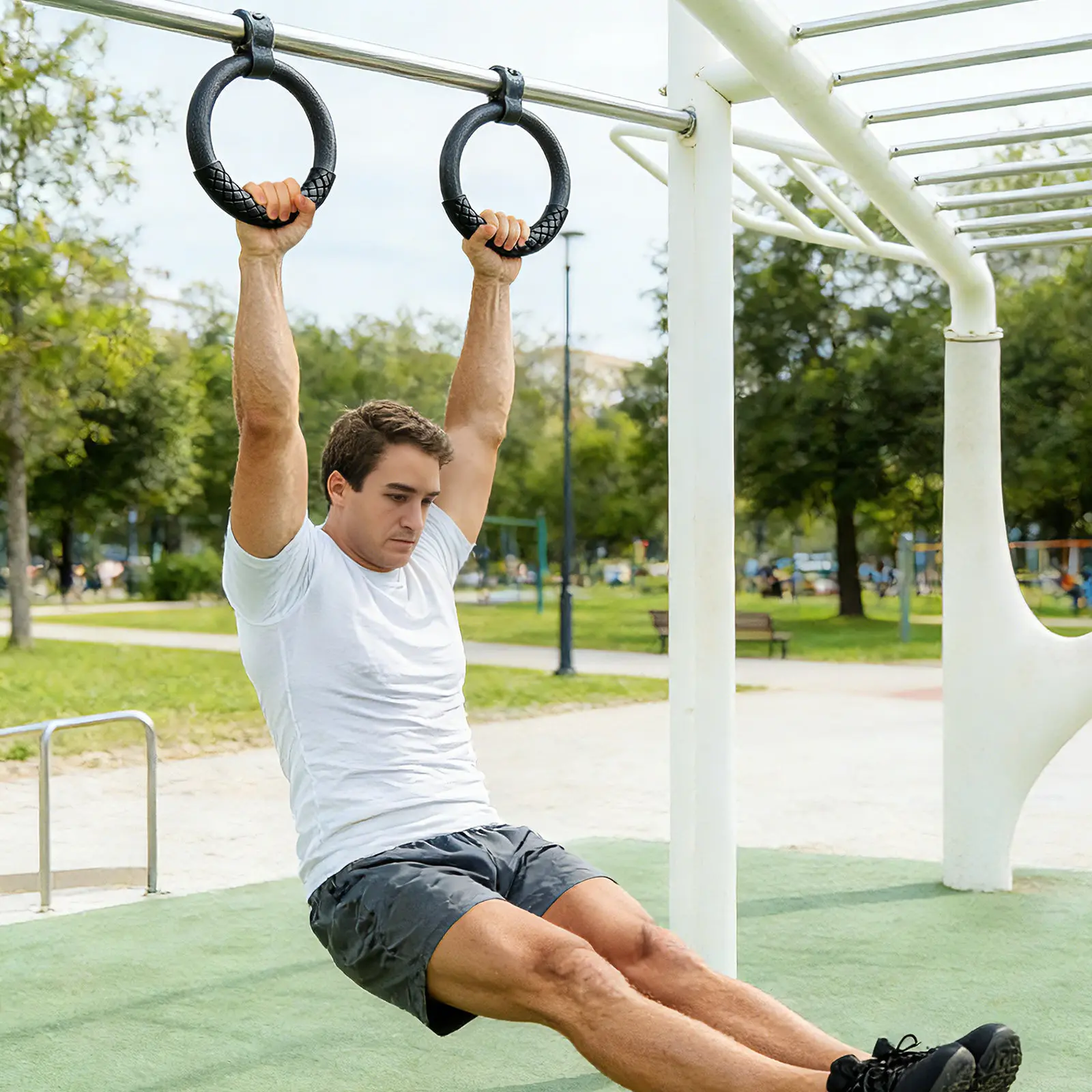 1Pair Gymnastic Rings ABS Muscle Exercise Equipment for Home Fitness Strength Training Posture Correction Workout Rings
