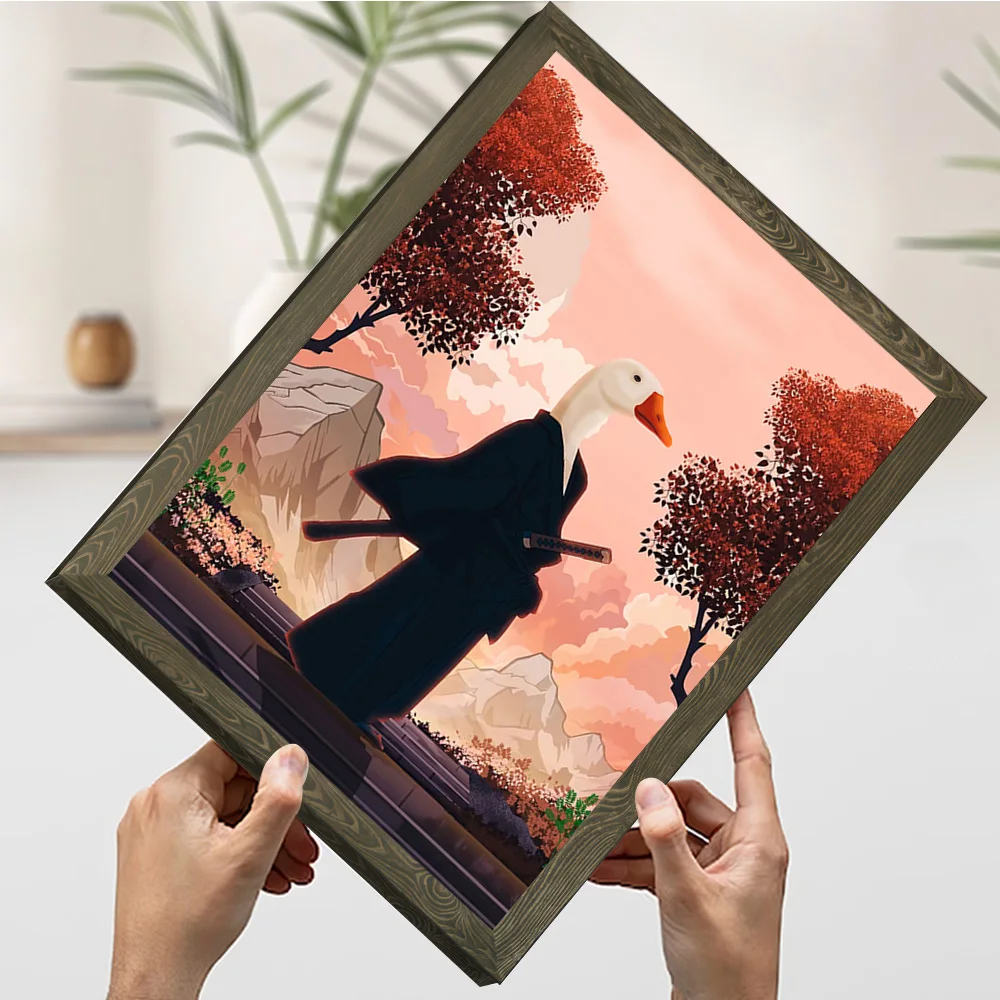 거위 사무라이 악마 슬레이어 인쇄 포스터 맞춤형 그림 벽 예술 캔버스 그림 침실 장식용 선물