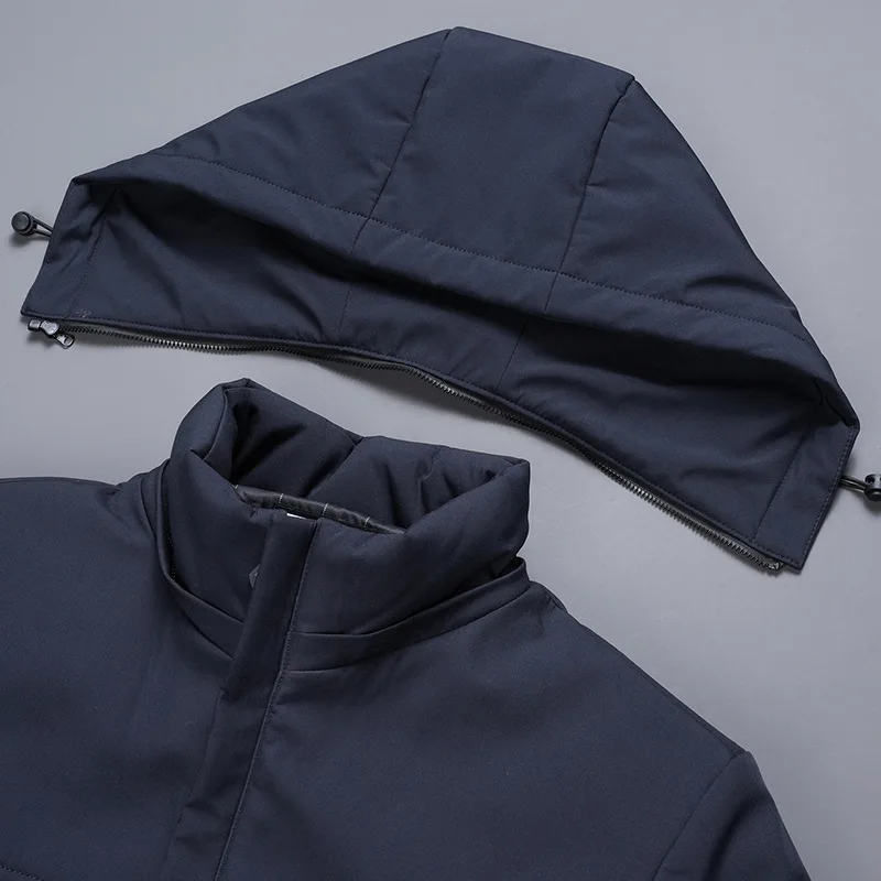 

Men's Winter Thiened Fce Lined Cotton Jaet Dad Sle Coat Long Length Loose Fit Warm Casual Outerwear for ly