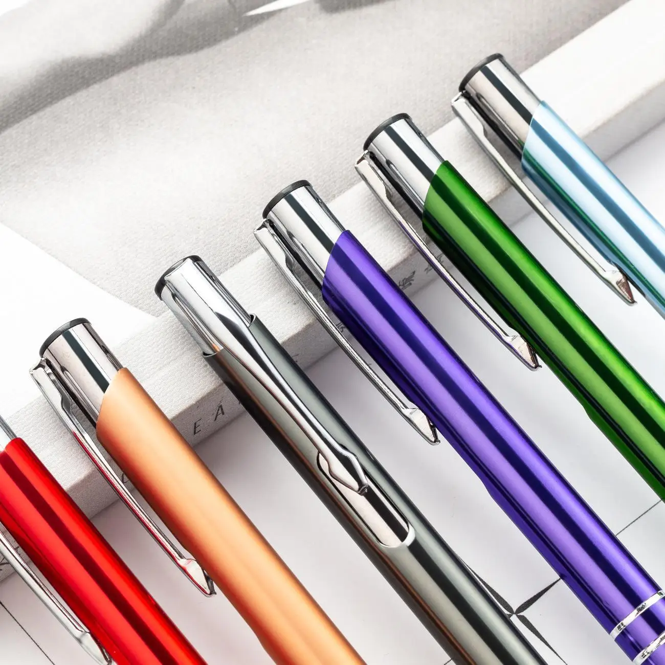 50PCS  Second line press pen, metal pen, spinning core, neutral pen, specially designed exhibition gift ballpoint pen