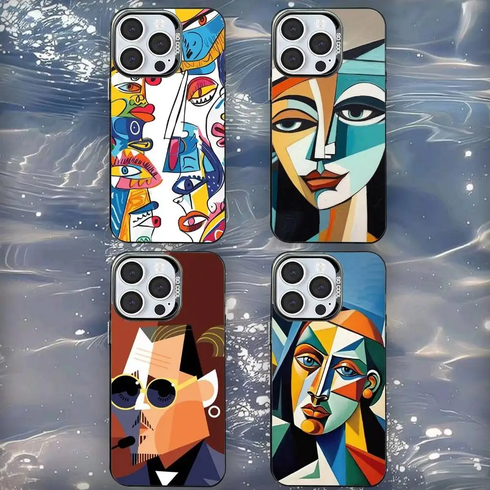 

Picasso Abstract Art Painting Phone Case For iPhone 16,15,14,13,12,11,Mini,Pro,SE,MAX Black Matte Shockproof Cover
