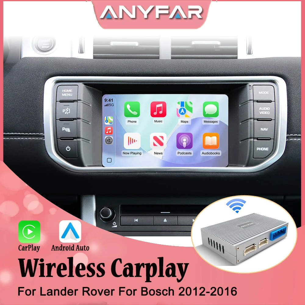 Carplay sem fio e Android Auto compatíveis com Land Rover Jaguar Bosch Discovery 4 Evoque Freelander 2 XE XF XJ Decorde