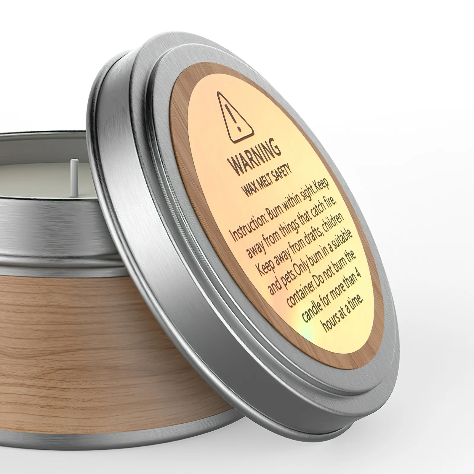 Pegatinas de seguridad, etiquetas de advertencia redondas para tarros, calcomanías adhesivas, pegatinas de sellado de embalaje, etiquetas de tarros derretidas de cera