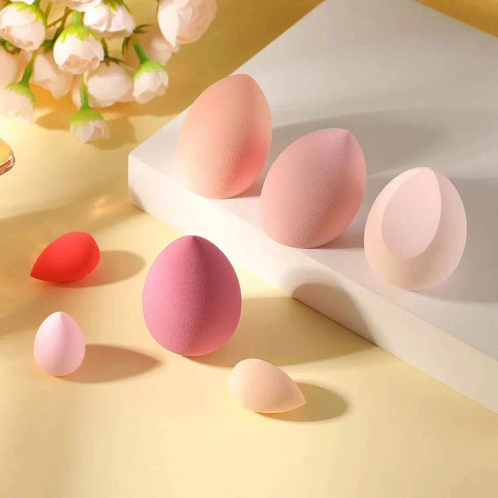 7Pcs Makeup Sponge Set Velour Reusable Foundation Concealer Powder Blender Dry Wet Dual Use for All Skin Types