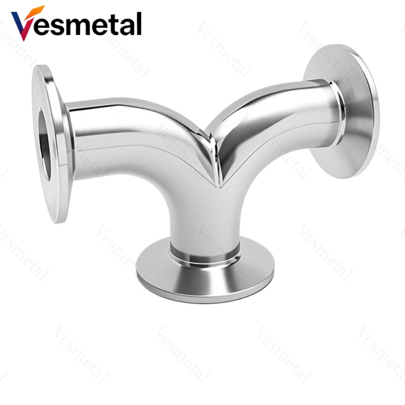 304SS Sanitary Y Shaped Tri Clamp Tee 3 Way Pipe Fitting OD19-102mm 3/4-4 for Homebrew Beer Wine Dairy Food Pharma