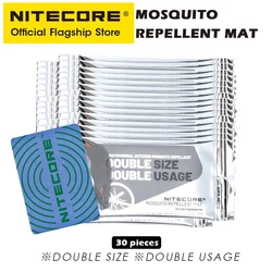 NITECORE-Mosquito Repelente Mats, Duplo Tamanho, Uso Doméstico, Repeller elétrico ao ar livre, EMR10, Duplo Uso, 30Pcs