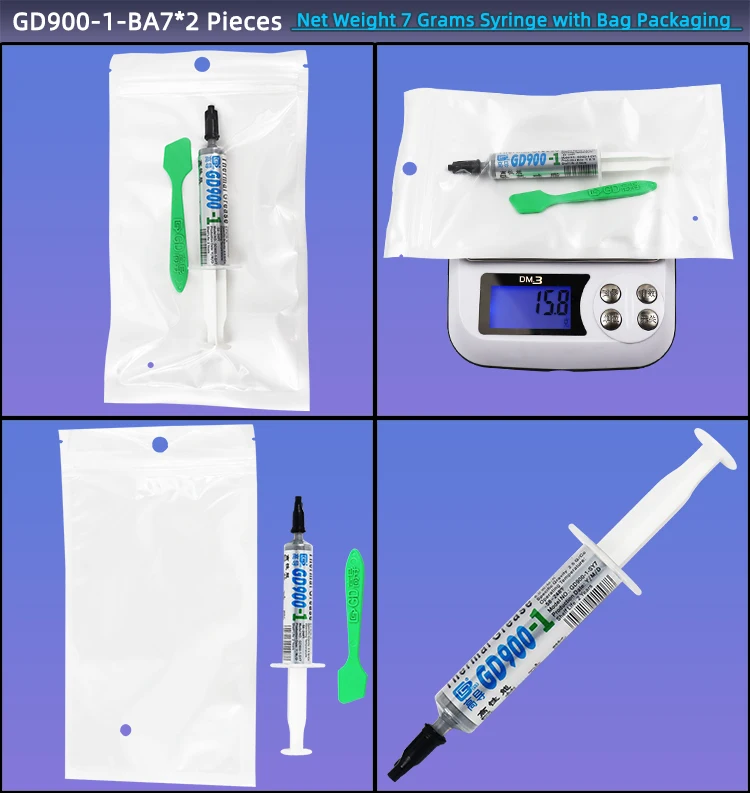 Nettogewicht 1/3/7/15/30 Gramm Grau GD900-1 Wärmeleitende Fettpaste Gips Kühlkörperverbindung für CPU GPU SSY BX CB CN ST – Detail 19
