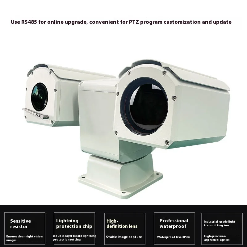 Cámara de imagen térmica analógica de largo alcance, visión nocturna para prevención de incendios forestales, cámara contra incendios forestales de enfoque largo 384 PTZ