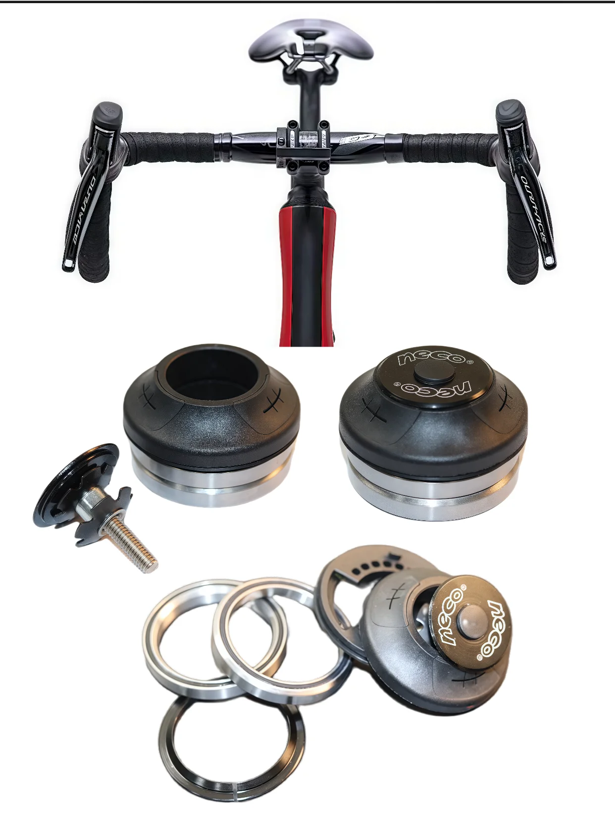 AliExpress Neco H322MP-1WR Full Internal Cable Routing Headset 52mm Fully Enclosed Bearings Cartridge Bearing Headset for Mountain Bikes