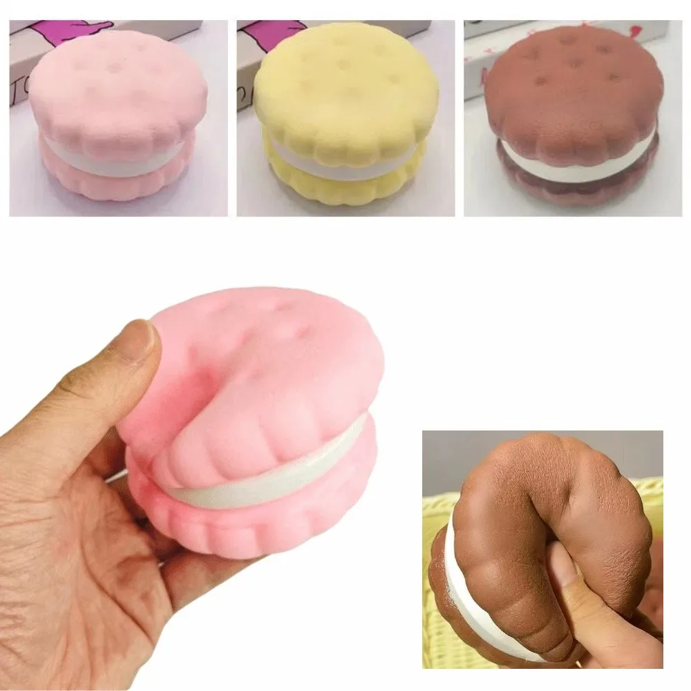 Soft Texture Slow Rebound Cake Toy Portable Daily Squishy Toy Simulated Cake Slow Rising Simulated Biscuit Squeeze Toy