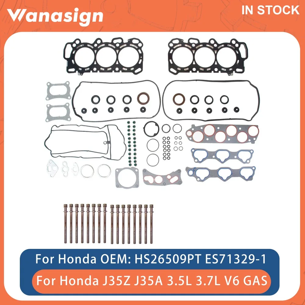 

Engine Full Gasket Set & Bolts Kit Fit 3.5 3.7 L For Honda Accord Acura RDX Pilot J35A7 J35A8 J35Z2 3.5L 3.7L V6 GAS 24V 07-17