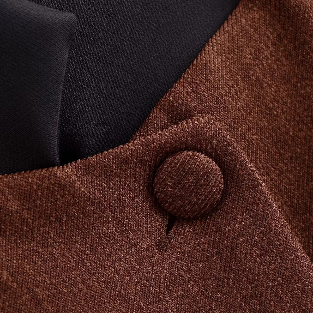 سترة نسائية قصيرة جديدة ذات طراز عتيق وياقة واقفة مع تصميم كتلة ألوان واسعة الكتف ومريحة #6