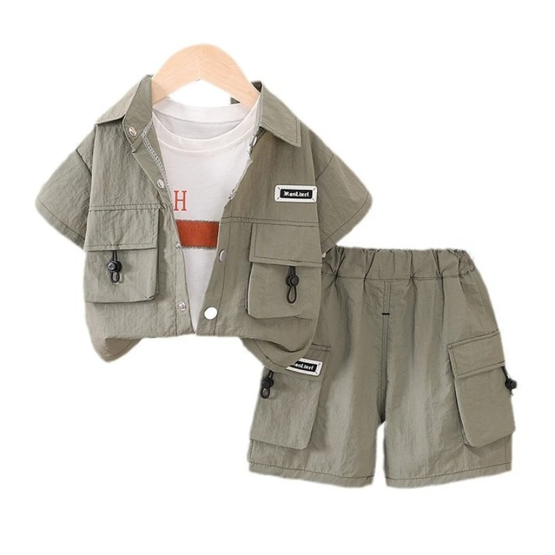 New Summer Baby Boys Clothes Suit Children Shirt T-Shirt Shorts 3Pcs/Sets Toddler Clothing Infant Casual Costume Kids Tracksuits