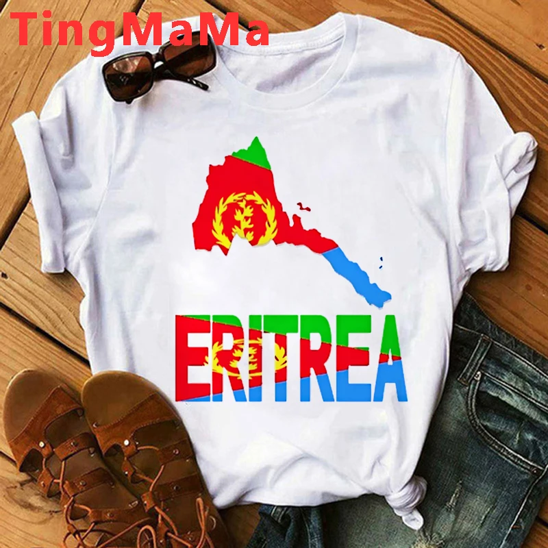 Eritrea Map Eritrean Flag T Shirt Men Africa Unisex Graphic T Shirts Short Sleeve T-shirts Streetwear Summer Men Clothing Male