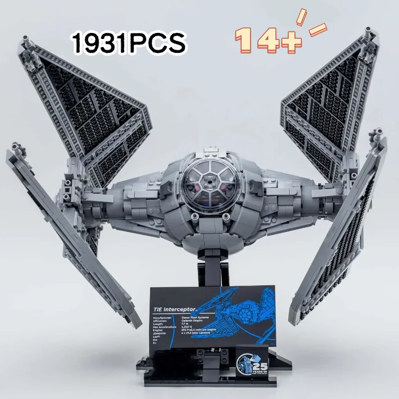 

75382 TIE Interceptor Лучшие подарки на день рождения и вечеринку для детей, строительные блоки, игрушки, подарки на Рождество и праздник