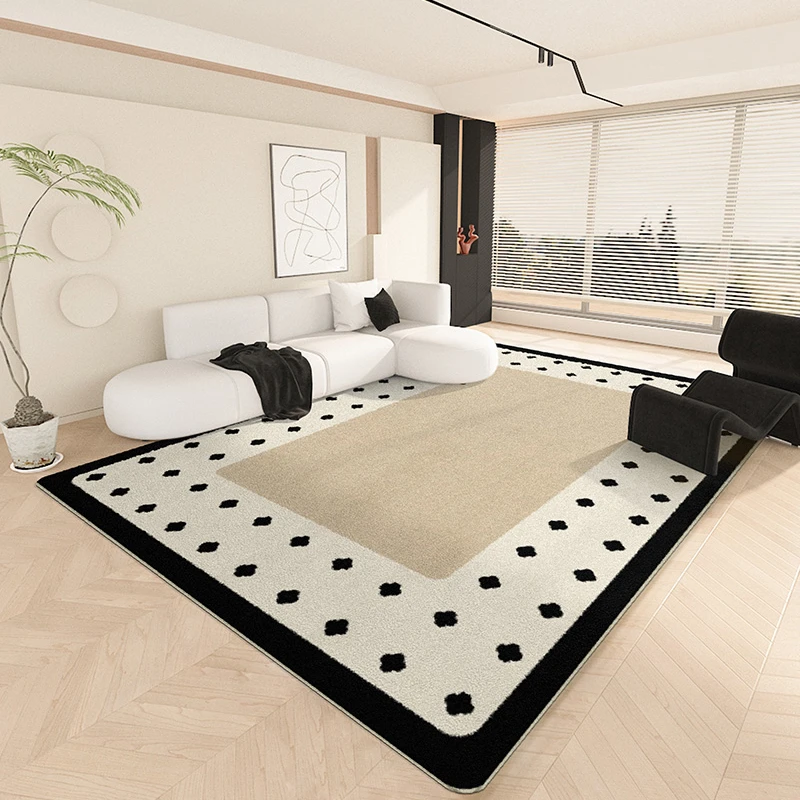 Modern Minimalist Rugs for Bedroom black white checkerboard Living Room Decoration Carpet Fluffy Soft Plush Mat Home Thicken Rug