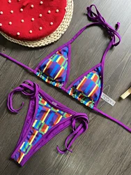 Sexy Triangle Women Swimsuit Bikini Set Two-piece Swimwear 2025 Female Beachwear Bathing Suits Push Up Biquinis
