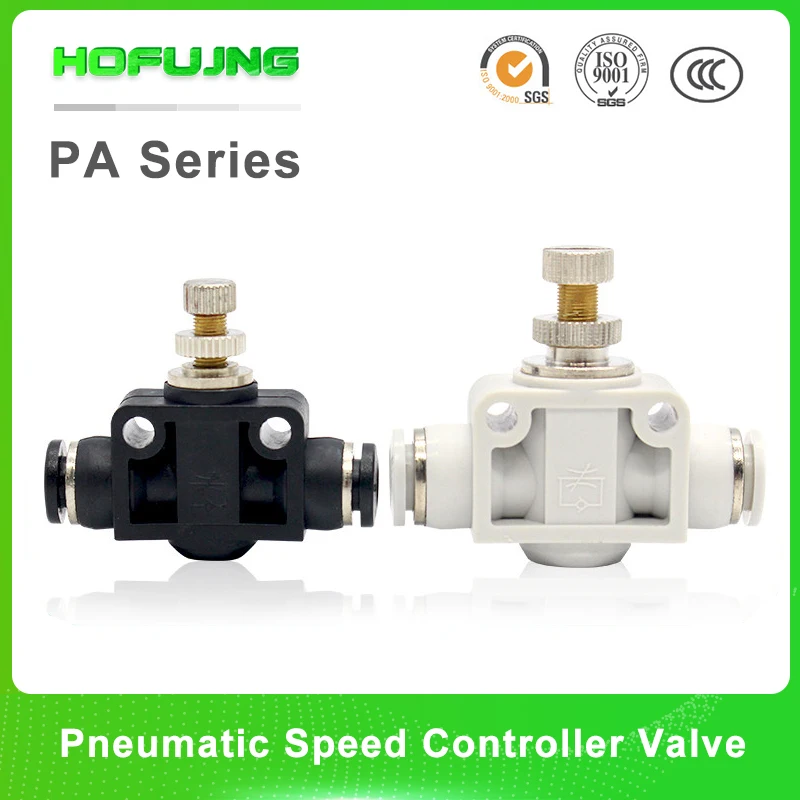 throttle valve SA 4-12mm Air Flow Speed Control Valve Tube Water Hose Pneumatic Push In Fittings