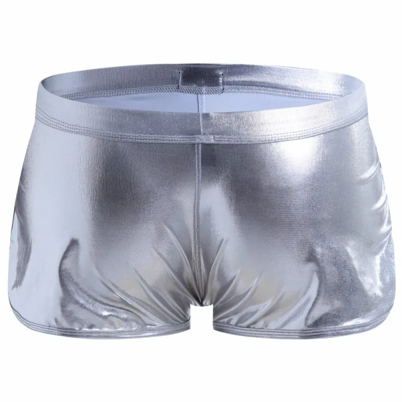 Mens Underwear Imitation Leather Sexy Boxer Shorts Nightclub Performance Clothing Male Panties Aro Broek Boxershort