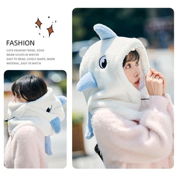 Winter Warm Shark Ski Hut Helm Abdeckung Wolle Radfahren Warme Kopf Abdeckung Bequeme Weiche Nette Helm Abdeckung für Outdoor-Sportarten