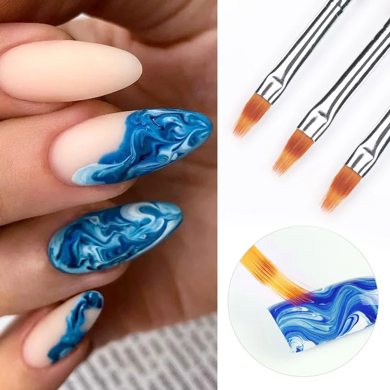 Pincel de uñas para manicura, pincel suave de gradiente para esmalte UV, dibujo, pintura, decoración, puntas francesas, herramientas de manicura