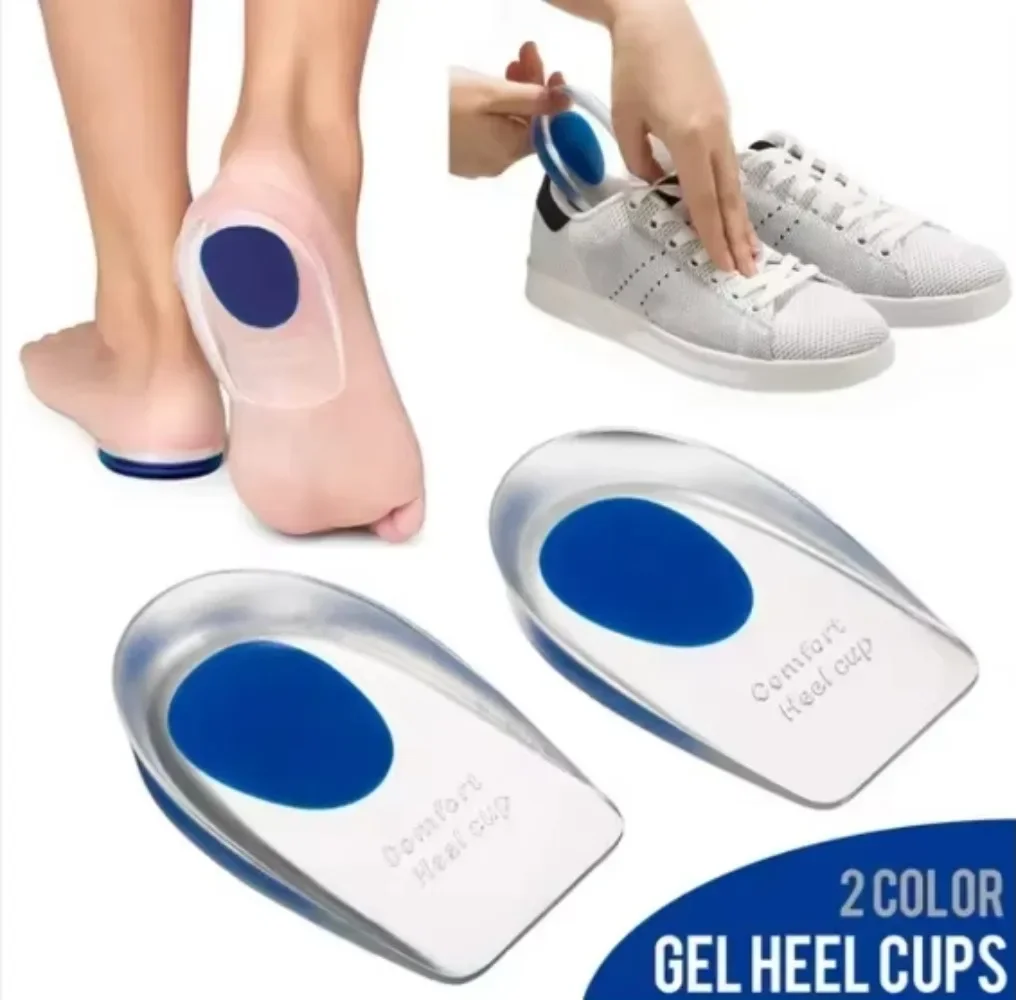 Plantillas de Gel de silicona para espolones de talón, cojín para aliviar el dolor, masajeador de pies, almohadillas para zapatos, plantillas para aumentar la altura, 1 ud.