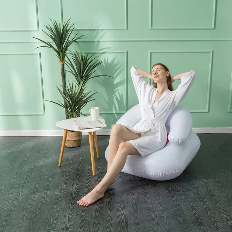 

Creative Inflatable Air Sofa Love Heart Flocking Pvc Leisure Single Chair Convenient Lazy Sofa with Backrest Bedroom Living Room