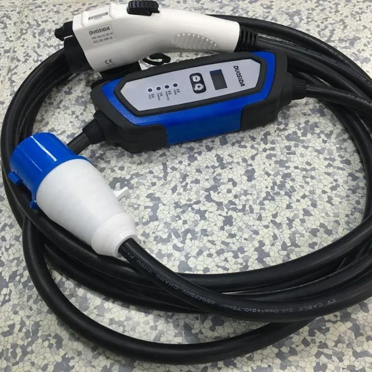 DUOSIDA  32A 7kw  Portable Charging Connector Mode2 with Blue CEE PLug