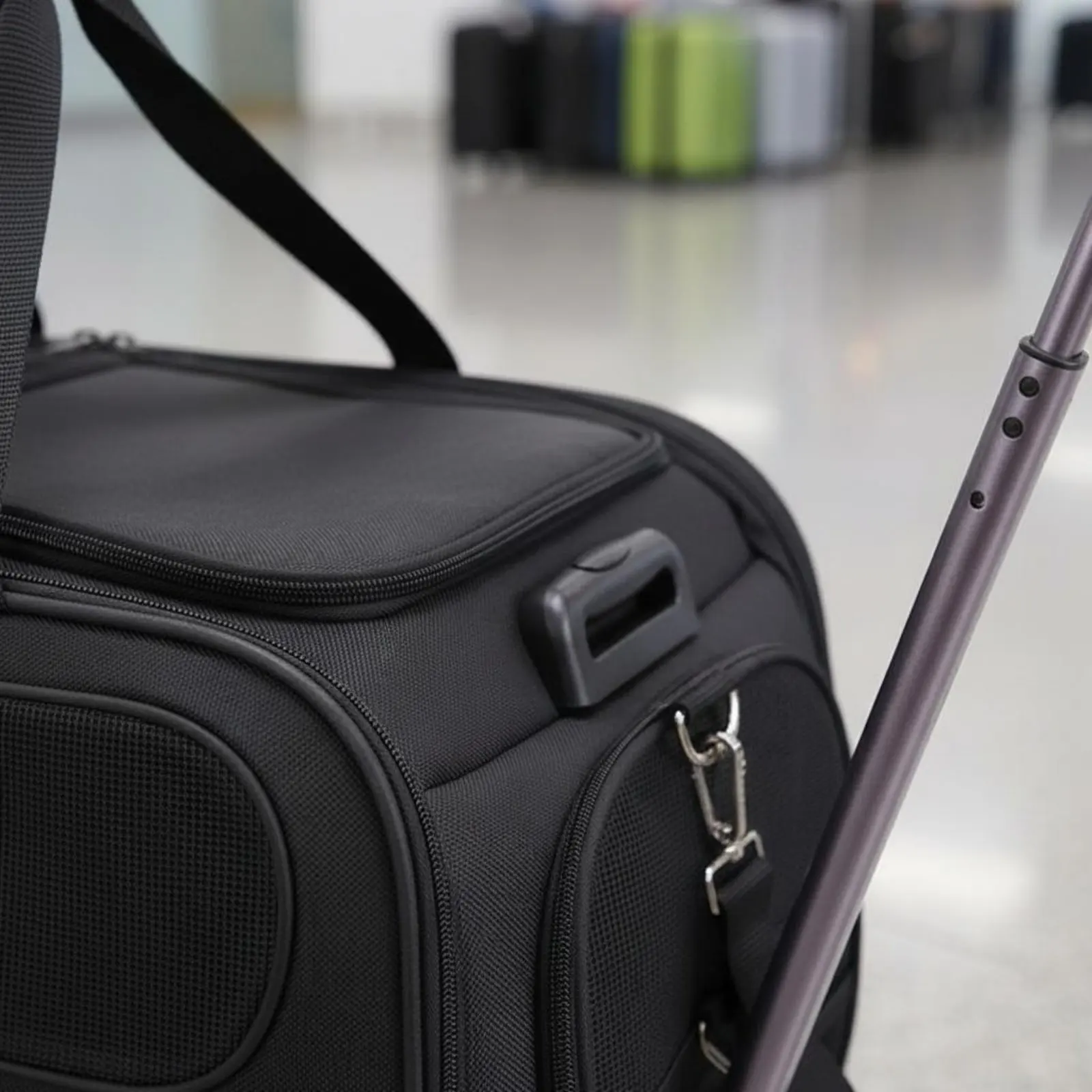 

Pet Trolley Case Portable Pet Suitcase Rolling Feline Carrier Telescopic Handle Ventilated Feline Carrier Foldable