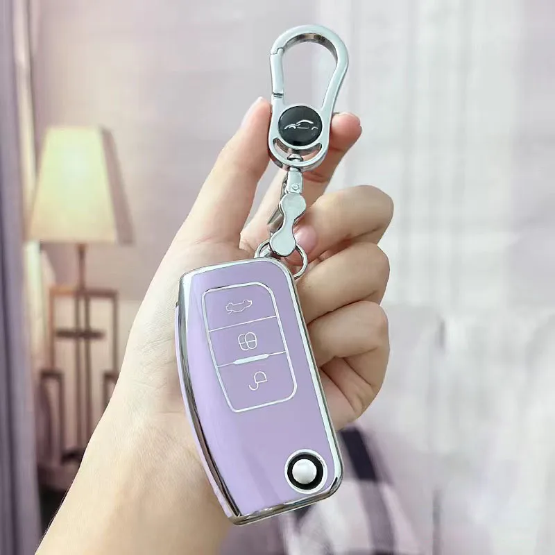 

TPU Car Soft Folding Key Case Holder Full Cover Keychain For Ford Focus 2 Falcon Escape Galaxy Kuga B-Max C-Max Ecosport Fiesta