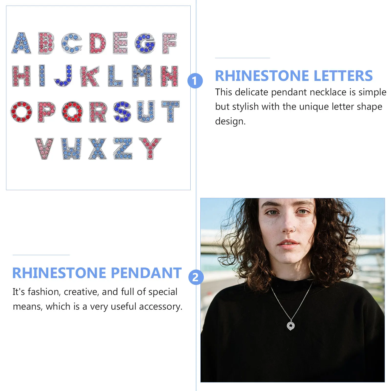 

26 Pcs Letter Charms Rhinestone Alphabet Beads Pendant Jewelry Bracelets Alloy Letters Charm Set DIY Accessories
