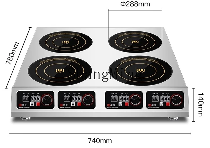 ZYY 商業電磁調理器マルチヘッドストーブ 3500 ワットダブルヘッドマルチアイ電気セラミックストーブハイパワー