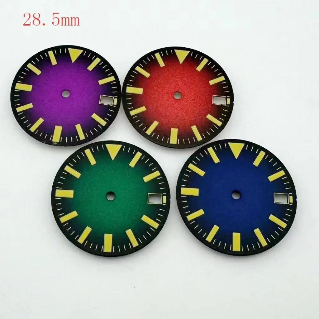 

28.5mm luminous face with empty label dial watch accessories suitable for automatic mechanical movements NH35/36 no logo