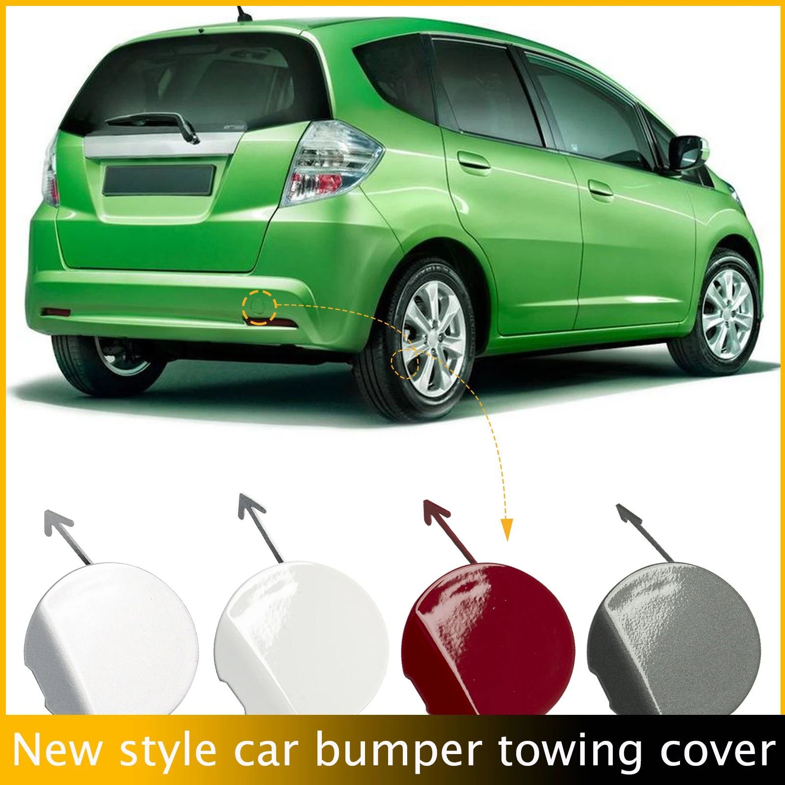 

Rear Bumper Tow Hook Cap Towing Eye Cover For Honda Jazz Fit GE6 GE8 2012-2014 71504-TF0-900 71504TF0900 Car Accessories