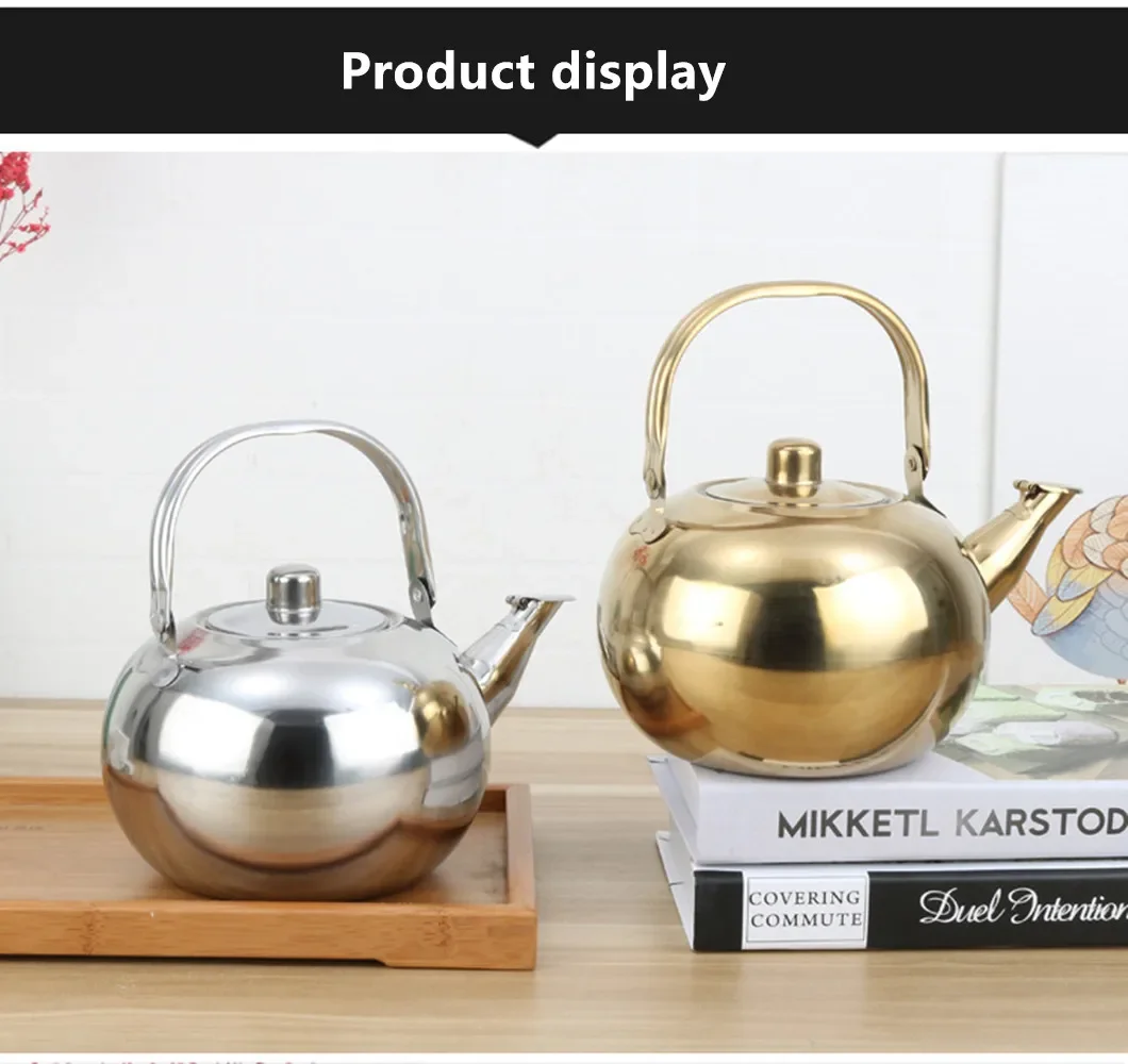 

Premium Stainless Steel Tea Pot - Thickened with Removable Filter, Perfect for Blooming Tea & Outdoor Camping