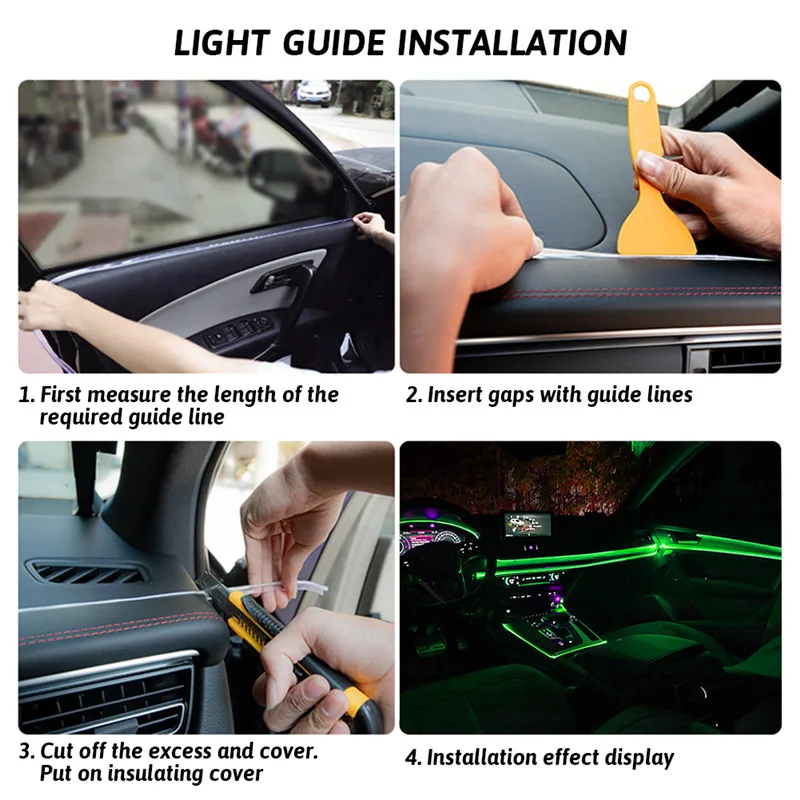 Car Interior Accessories LED Cold Light Stickers For VW Polo Jett.a Golf 3 4 5 Beetle MK5 MK6 Touare.g Bora CC Passat b5 b6 b7