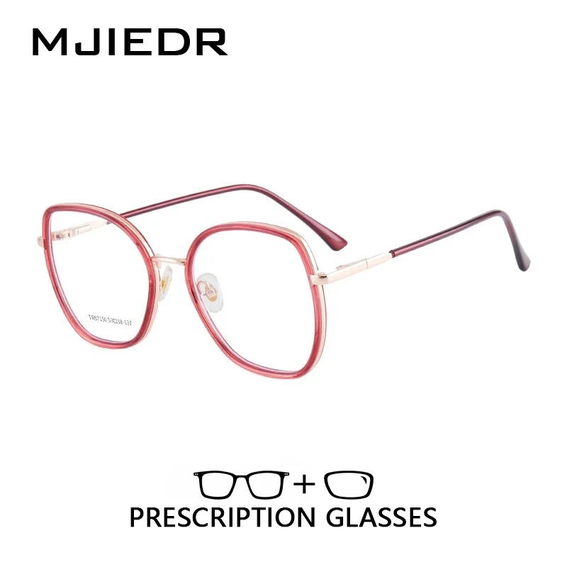 

MJIEDR 2025 Trend Geometry Prescription Glasses Custom Progressive Eyeglasses for Women Anti Blue Light Photochromic