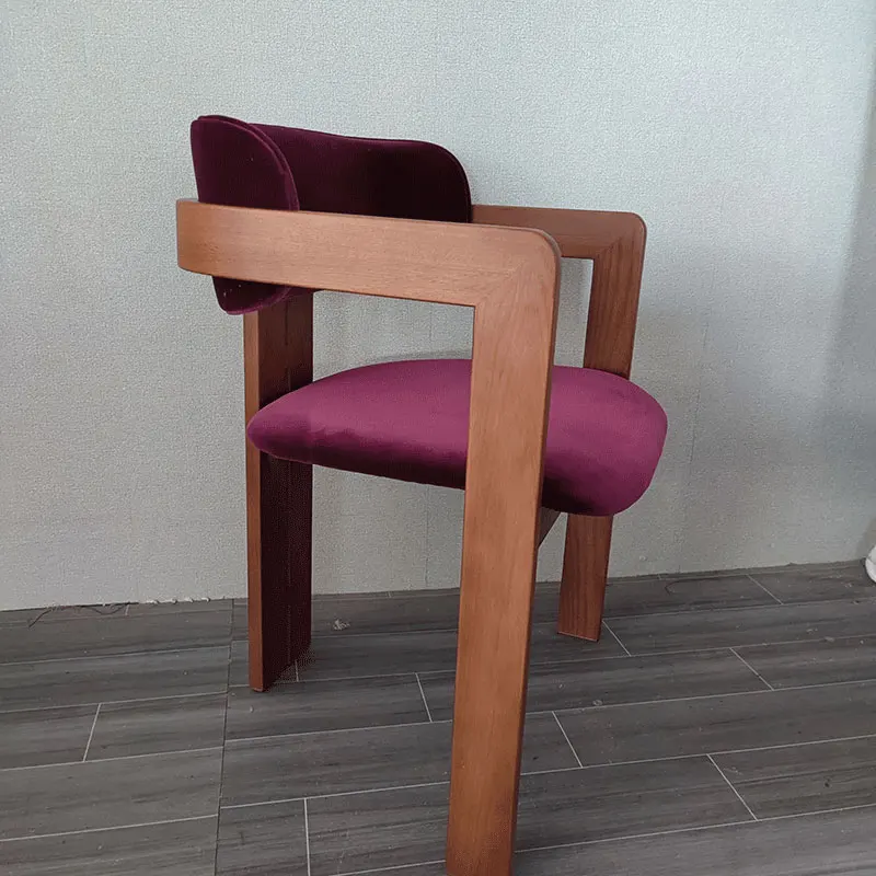 

Modern Chinese style solid wood fabric leather dining chairs