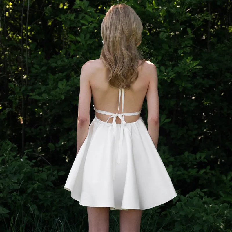 

Women's Summer Lace up Mini Skirt Open Back Tight Tie up Party Elegant Club Street Clothing Slim Fit Solid Y2K Dress