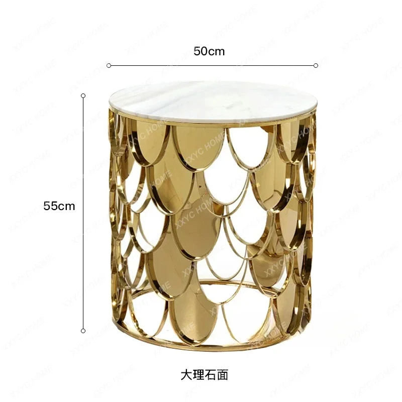 Poisson de luxe léger, table basse en écailles, table d'appoint pour canapé.