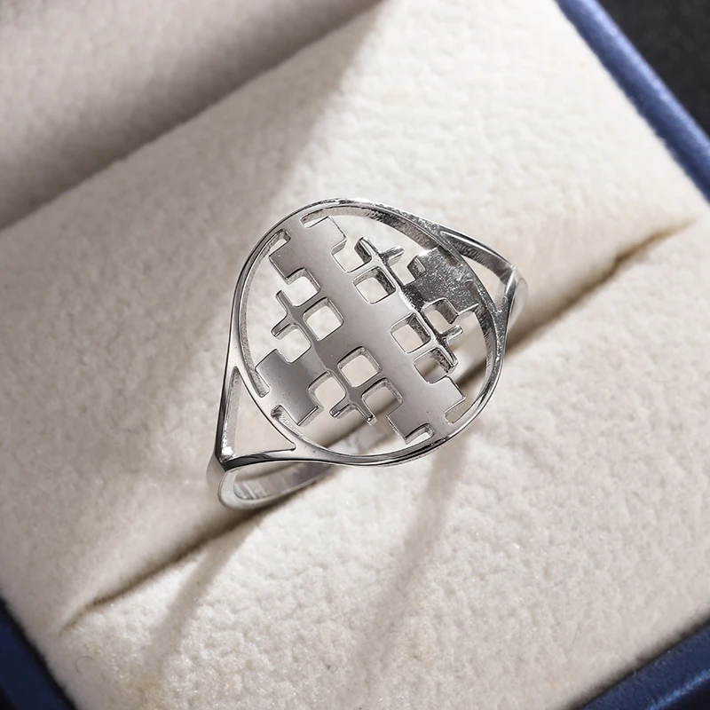 Cross Eastern Stainless Steel Ring Paladin Ring Men's and Women's Personalized Glory Jewelry Gifts