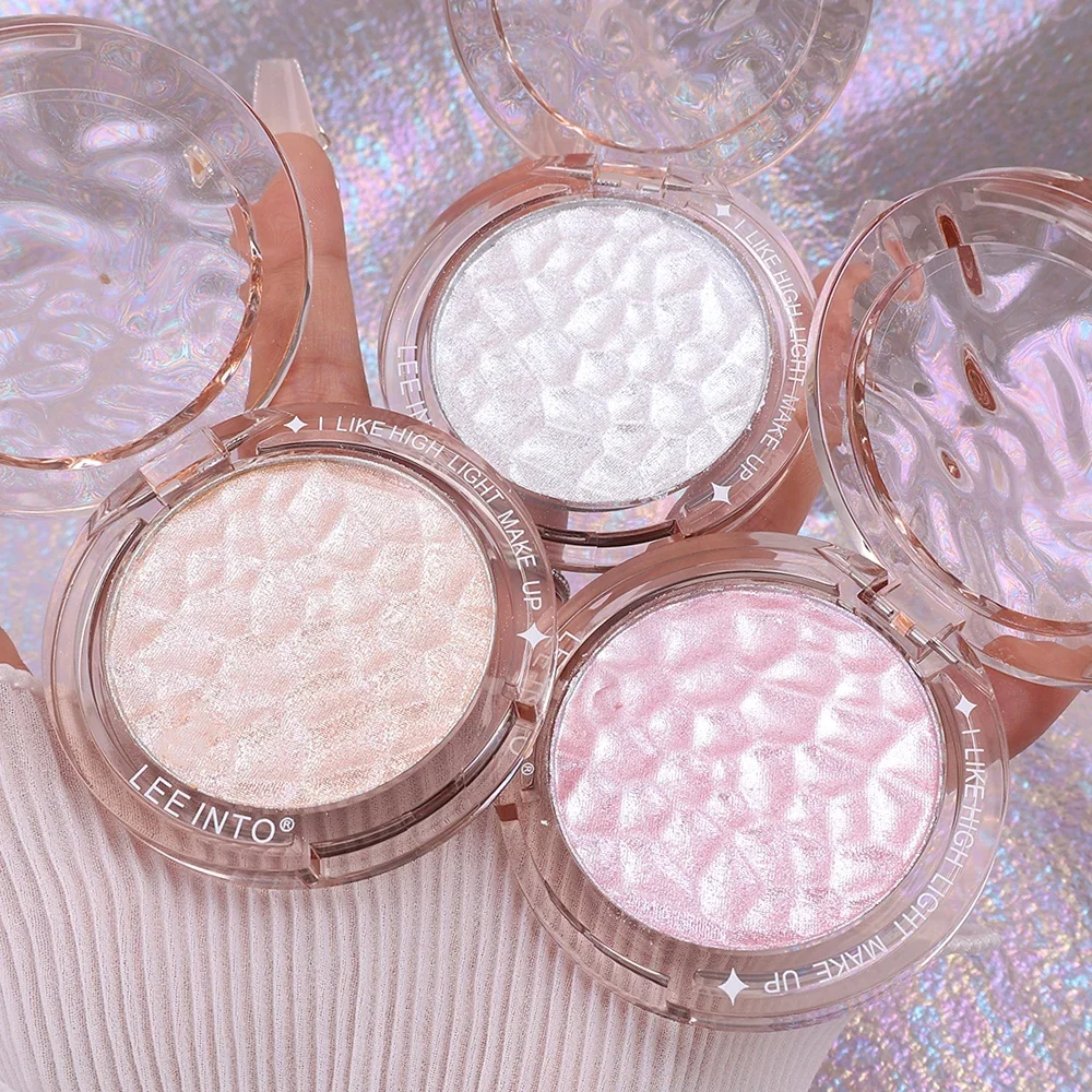 Palette di polvere per evidenziatori Glitter monocromatici contorno facciale illuminatore luccicante a lunga durata illuminare evidenziare il trucco cosmetico