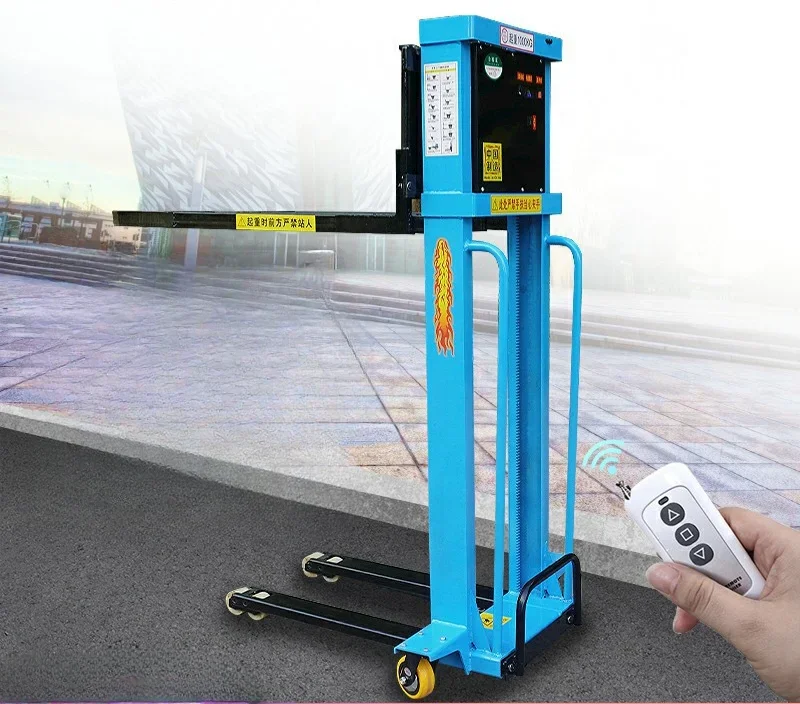 Pallet Stacker Hydraulic Small Hand Remote Control Electric Forklift Manual Portable 500 kg  1.3m Hand Pushed Forklift