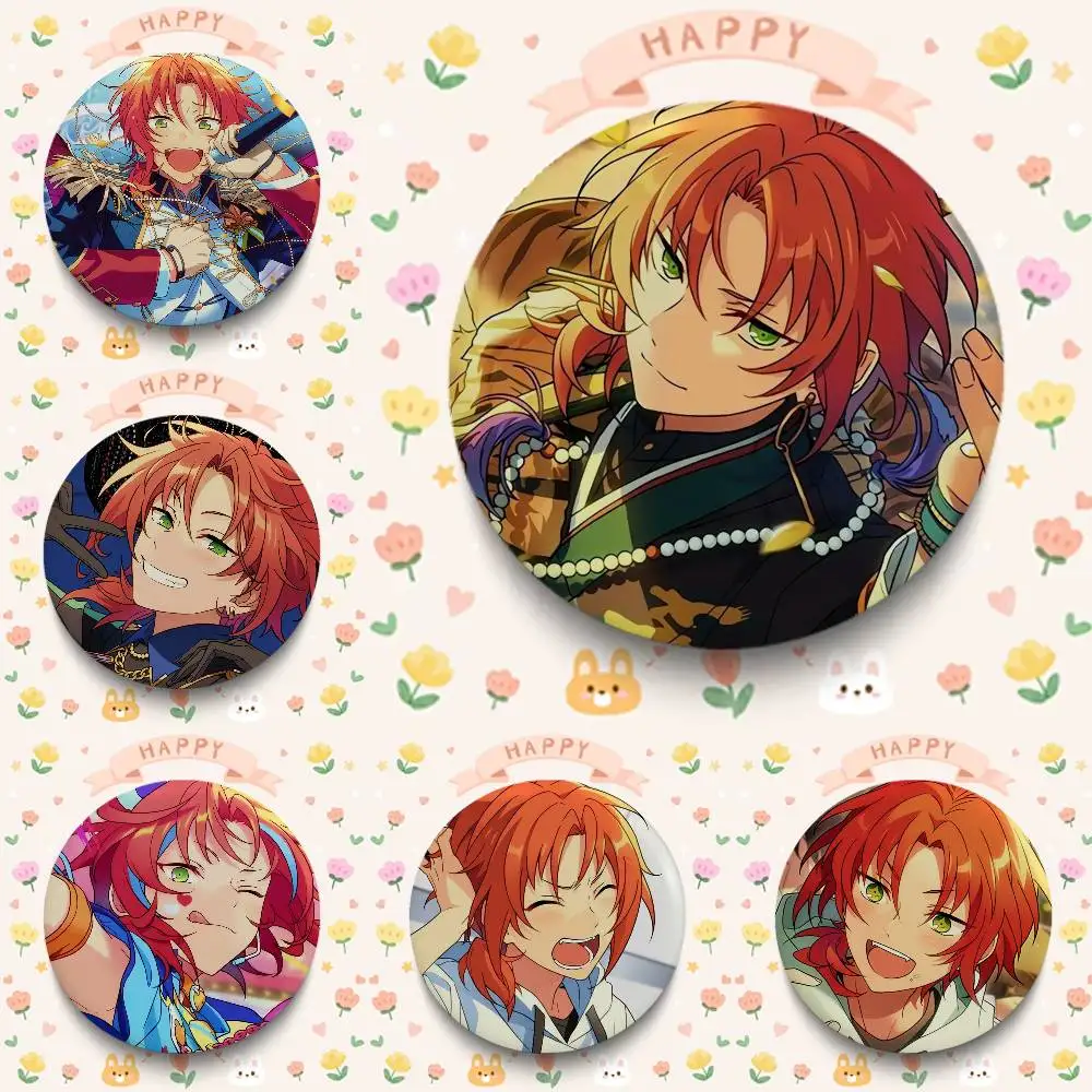 New Hot Game Ensemble Stars Idol Leo Tsukinaga Badges Button Round Creative Pin Brooch Badge Bag Decor Accessories Friends Gifts