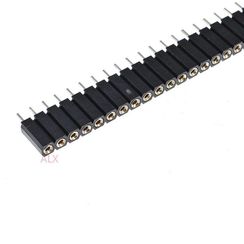 1/2/5pcs 1x40 핀 단일 행 라운드 여성 핀 헤더 2.54mm 피치 절연체 7.0mm 스트립 커넥터 소켓 40p 40pin Pcb 용
