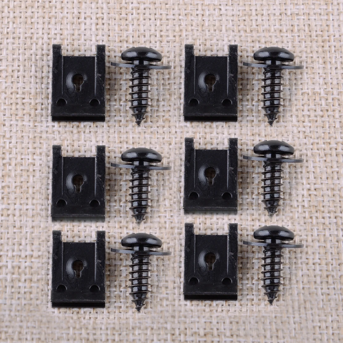 15 Sets U-type Clips with Screws for Car Bumper Fender Trim Panel Fasteners Black New