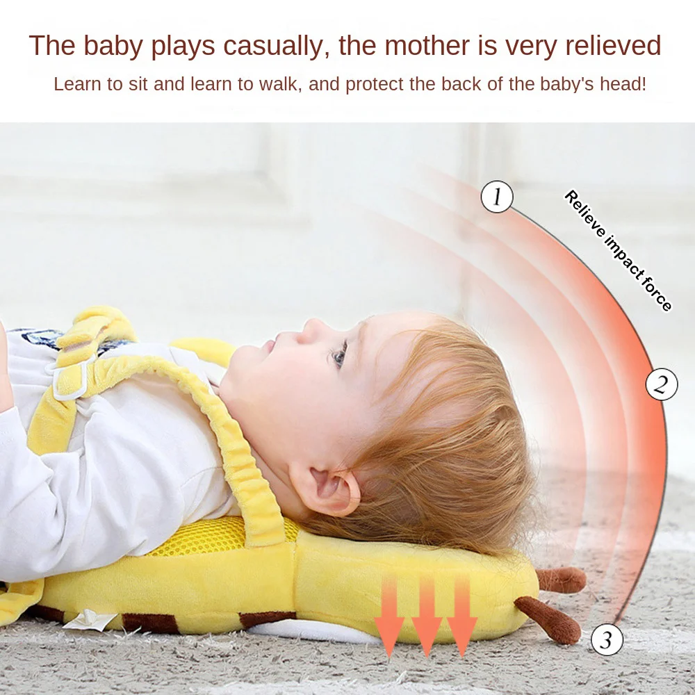 مجموعة واحدة من وسائد الأطفال المقاومة للسقوط ومضادة للسقوط، وسادة حماية للحيوانات قابلة للتنفس، أشرطة أفقية قابلة للتعديل، وسادة واقية للرأس #4