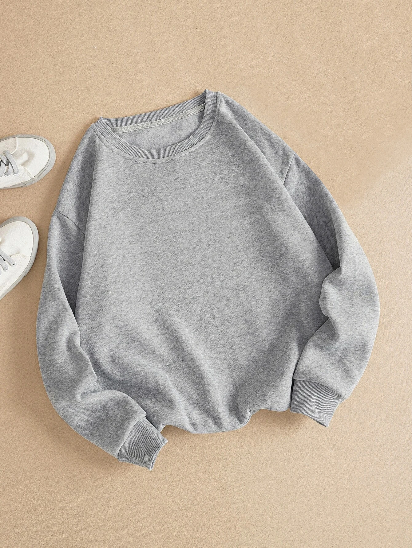 Solid Thermal Lined Sweatshirt